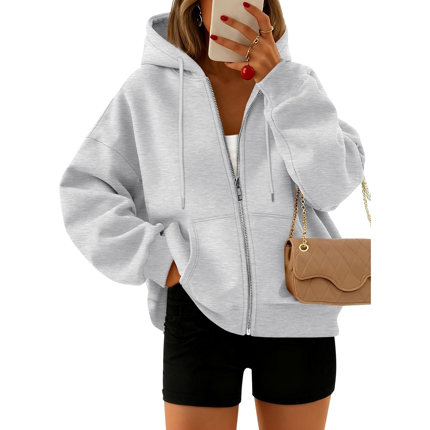 Trendy Queen rits hoodie For Dames cropped sweatshirt
