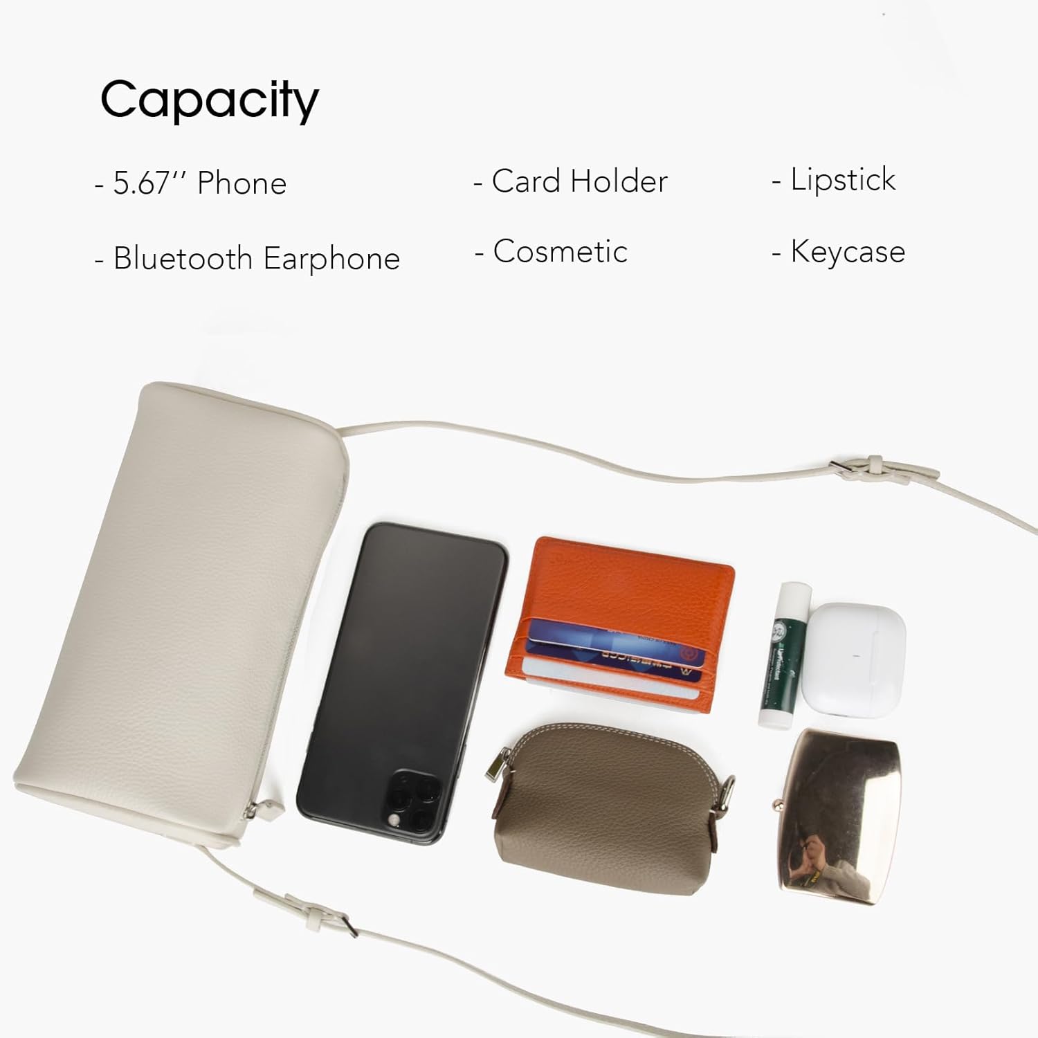 Premium Full-Grained leer crossbody Purses for Dames, Hobo - Image 3