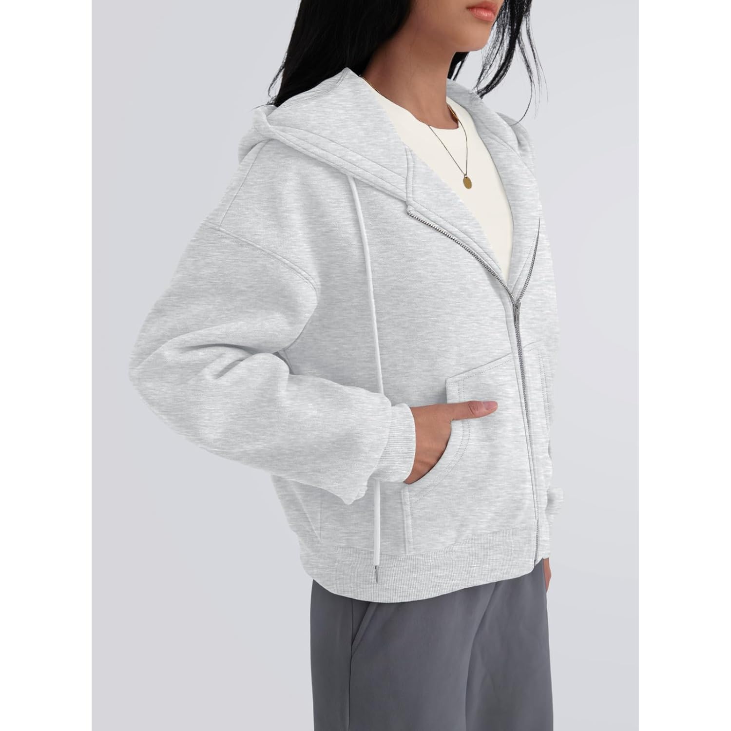 Trendy Queen rits hoodie For Dames cropped sweatshirt - Image 3