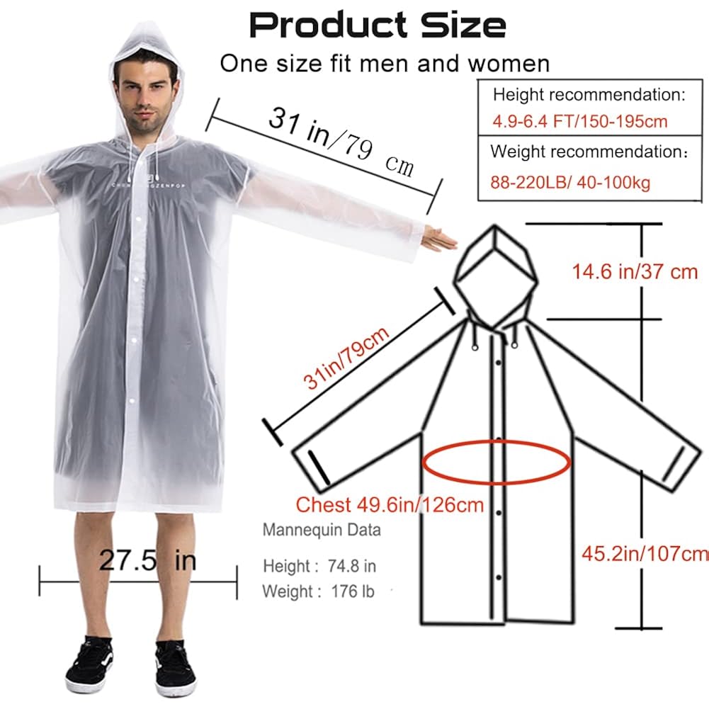 Regen mantels (2 Pack) - Reusable EVA regen - Image 3