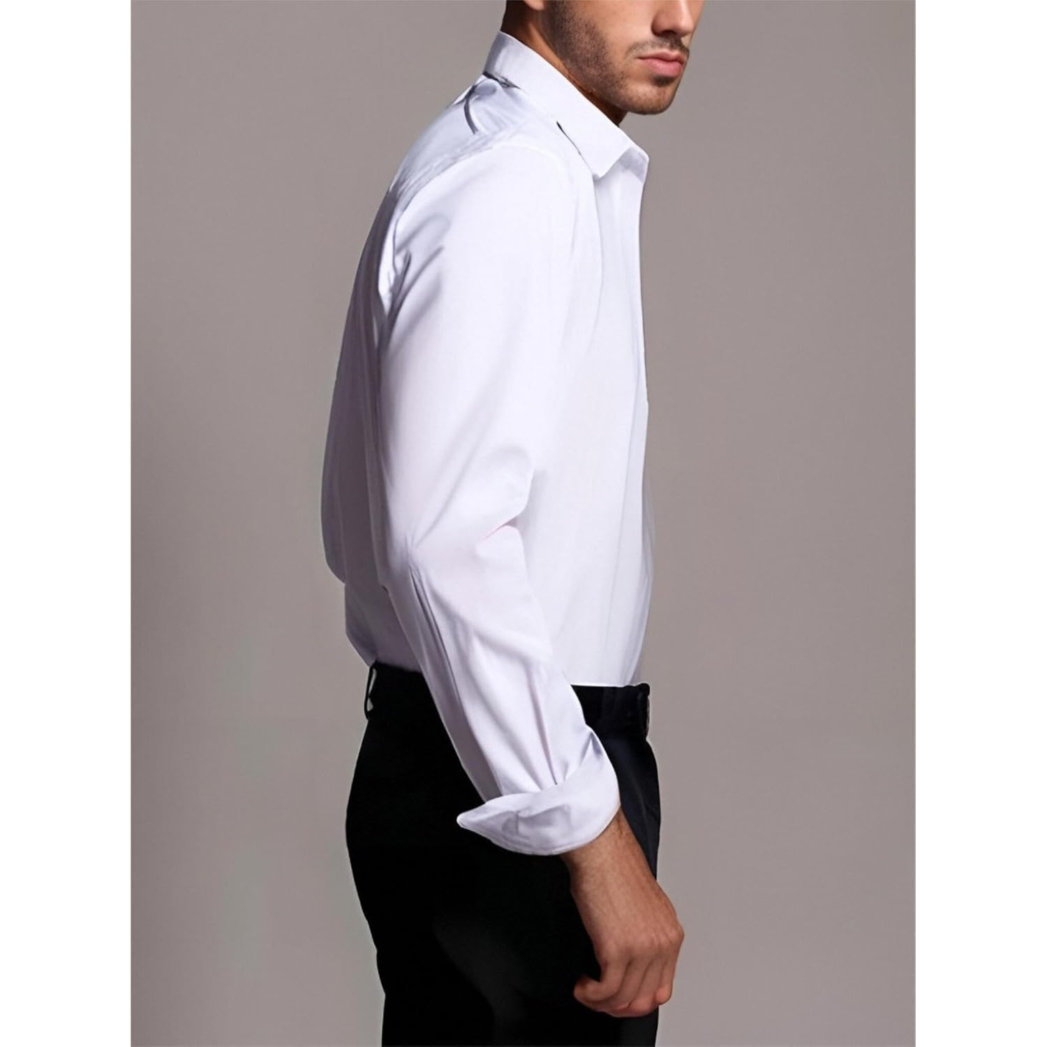 Heren overhemd lange mouw slim basic comfort dagelijks - Image 3