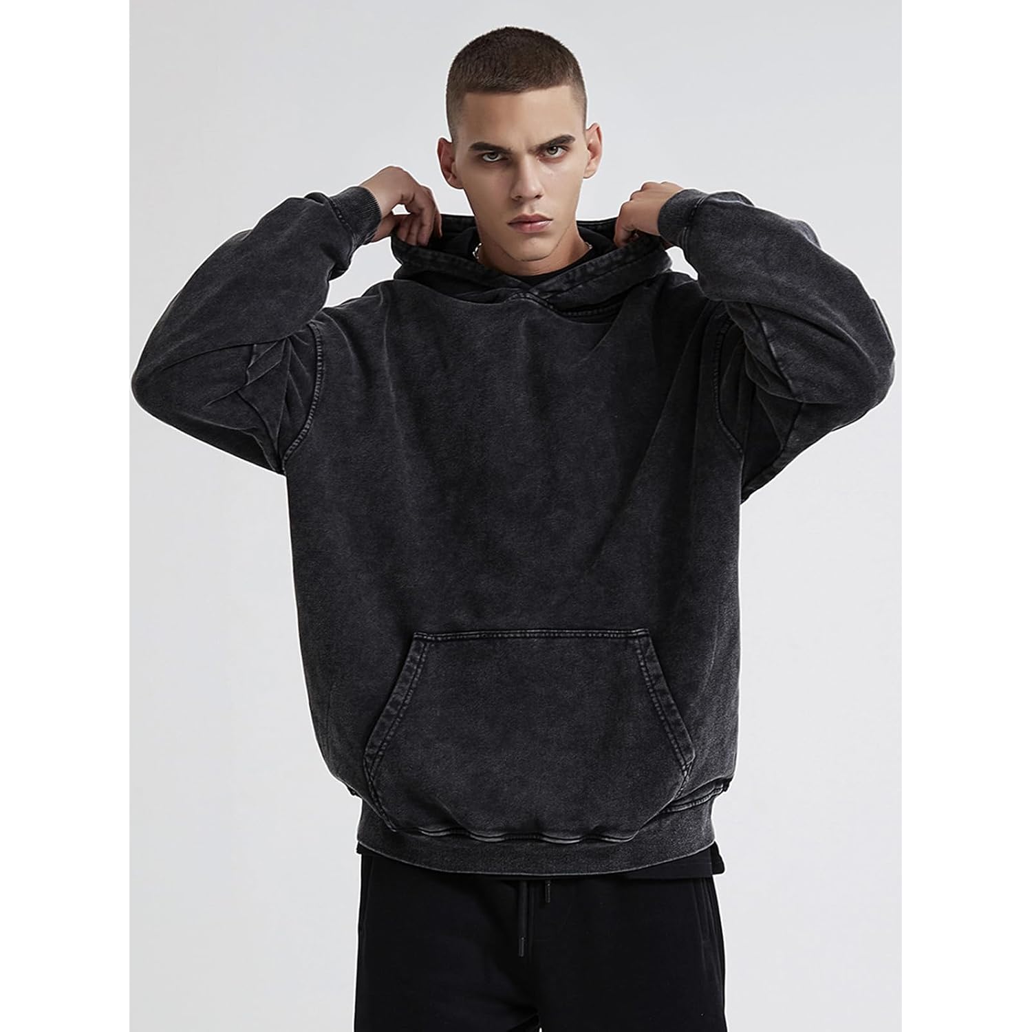 Heren oversized Hoodies Vintage Hoodie Couples pullover Acid Wash Hoodies for Heren - Image 3