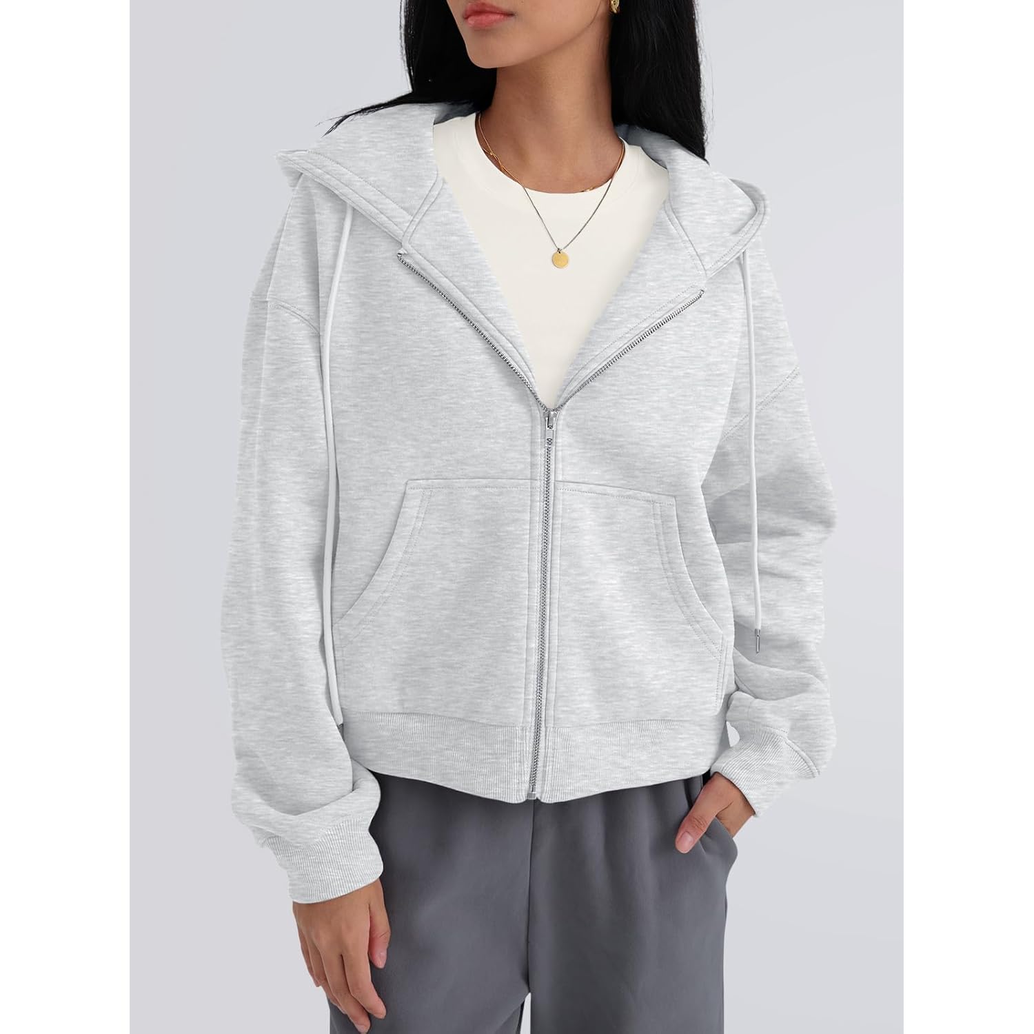 Trendy Queen rits hoodie For Dames cropped sweatshirt - Image 2