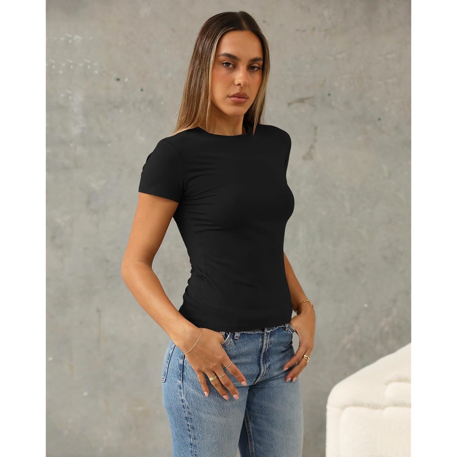 Abardsion Dames Casual Basic Going Out Crop top - Image 3