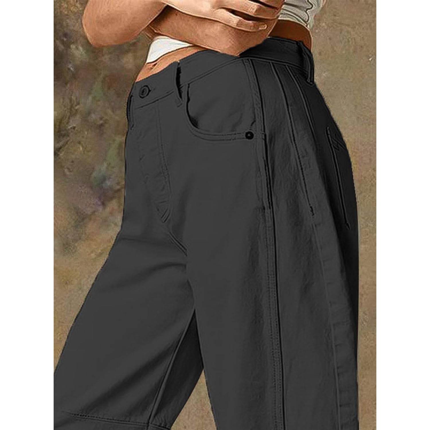 Flamingals Dames’s Mid Waist Crop straight Leg jeans - Image 3