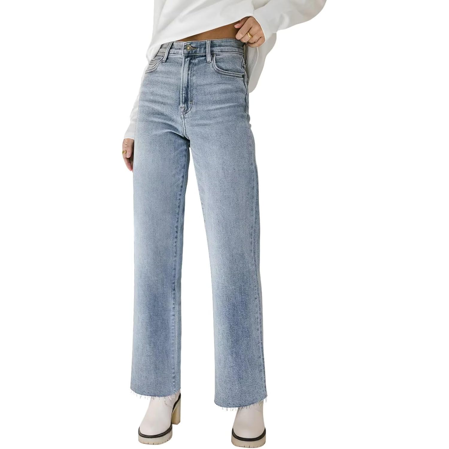KDF straight Leg jeans for Dames high-waist jeans