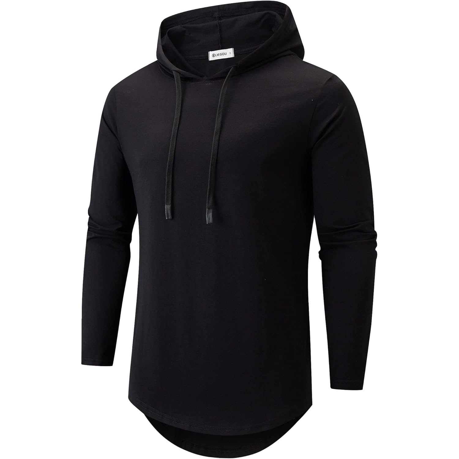 Heren hoodie Cotton Soft Streetwear Longline Tee- Breathable Hip Hop pullover -