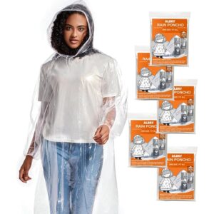 ALBRY Disposable regen Ponchos for Adults with Drawstring