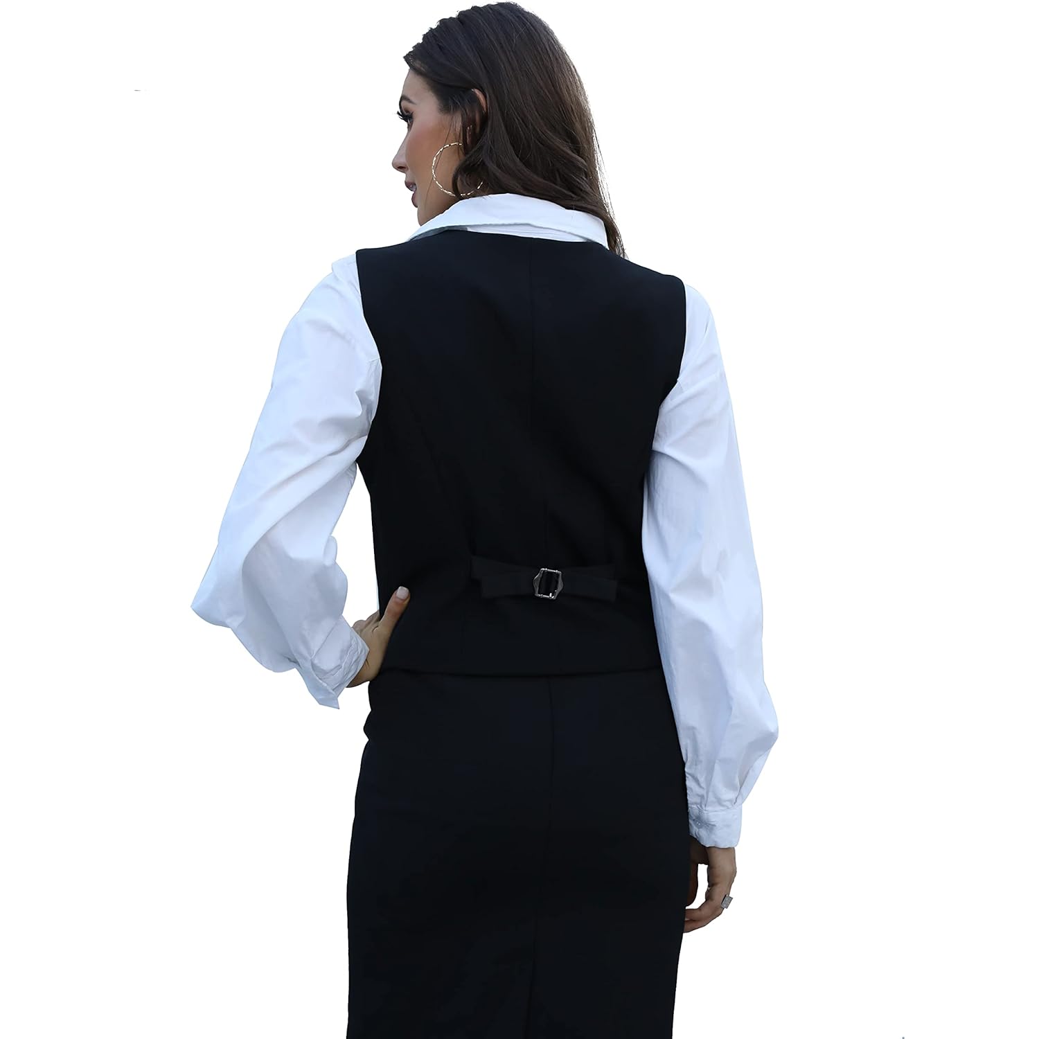 V VOCNI Dames Fully gevoerd 4 knopen V-Neck - Image 4