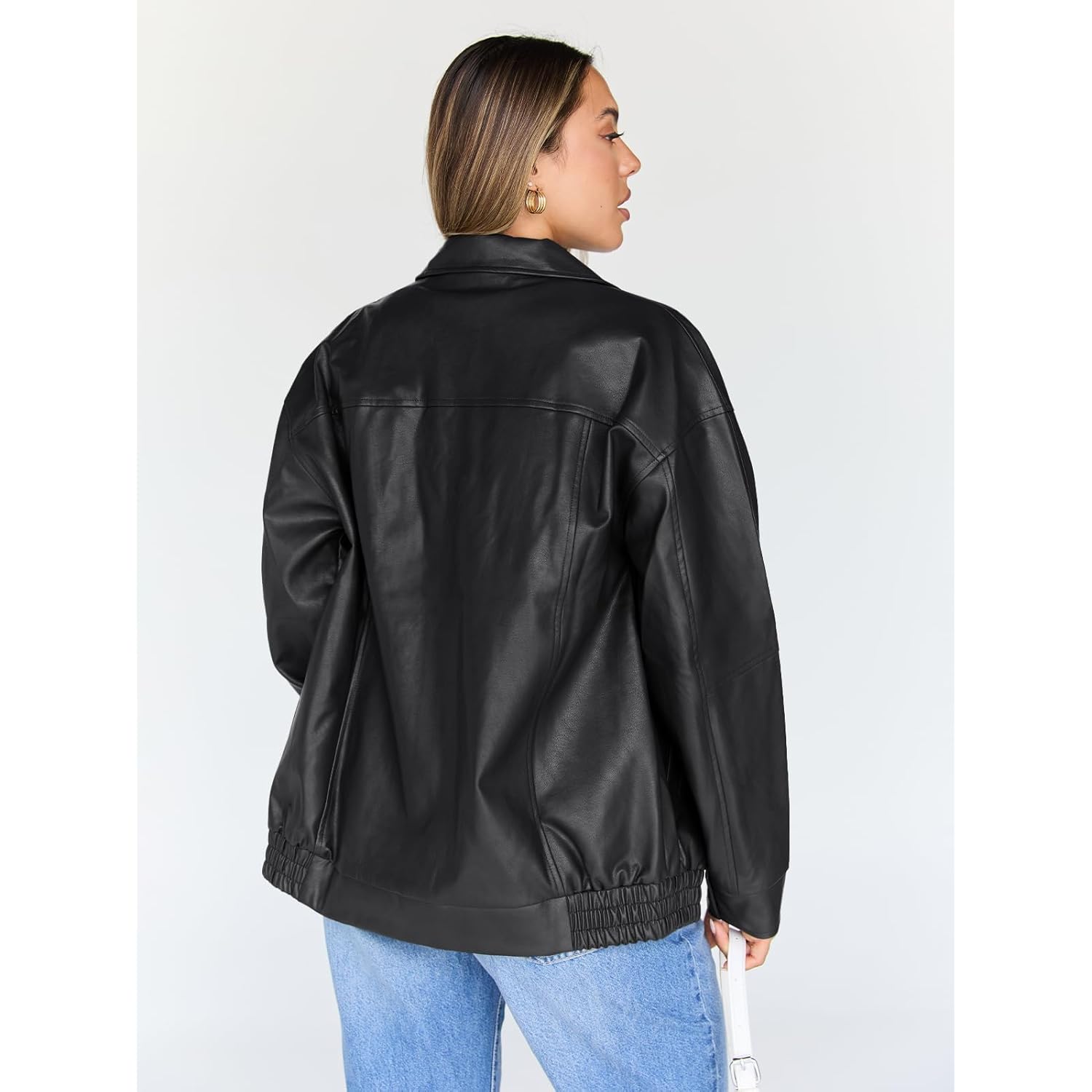Trendy Queen Dames Leather jas oversized Faux Motorcycle - Image 4
