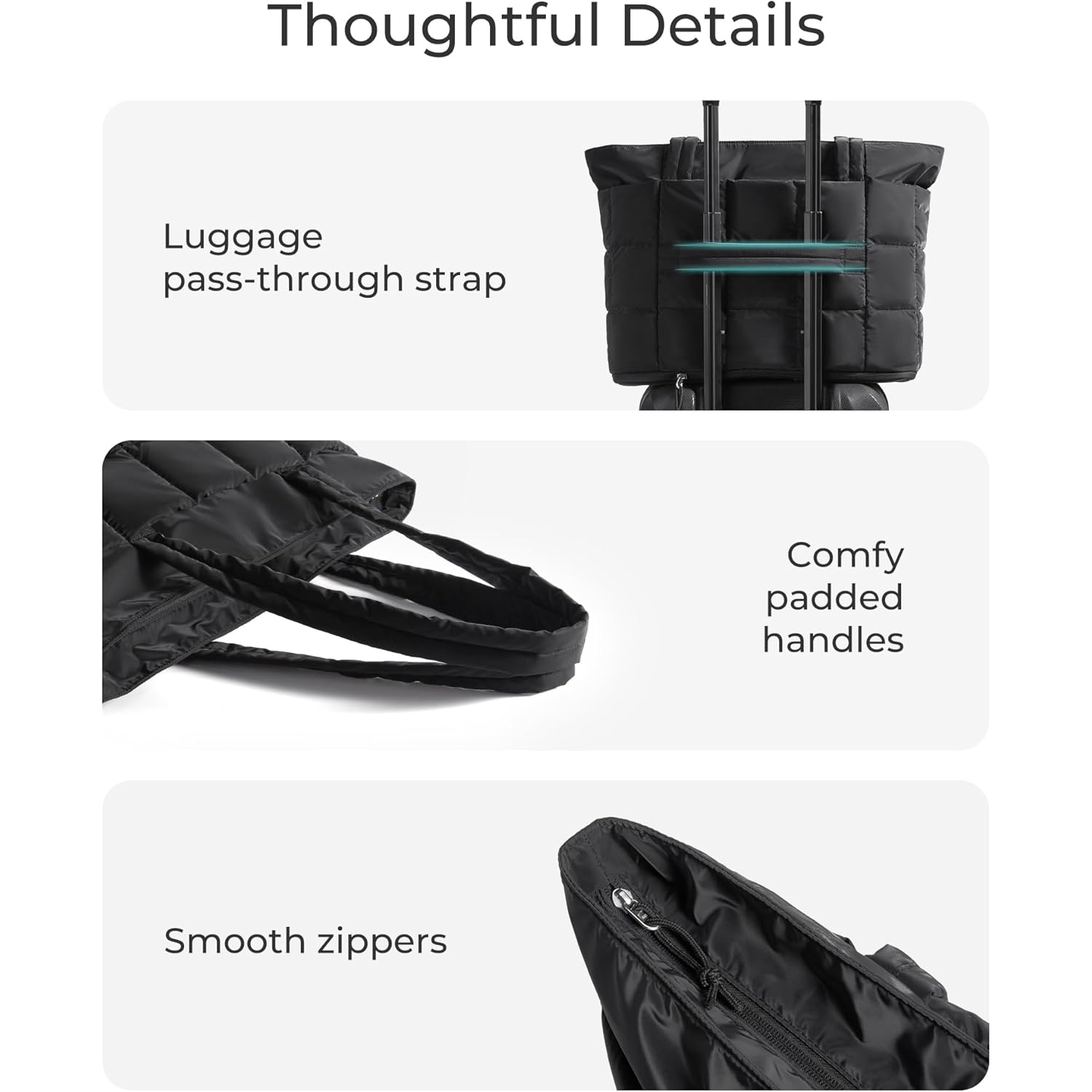 BAGSMART Expandable tote Bag for Dames, Puffer Work - Image 7