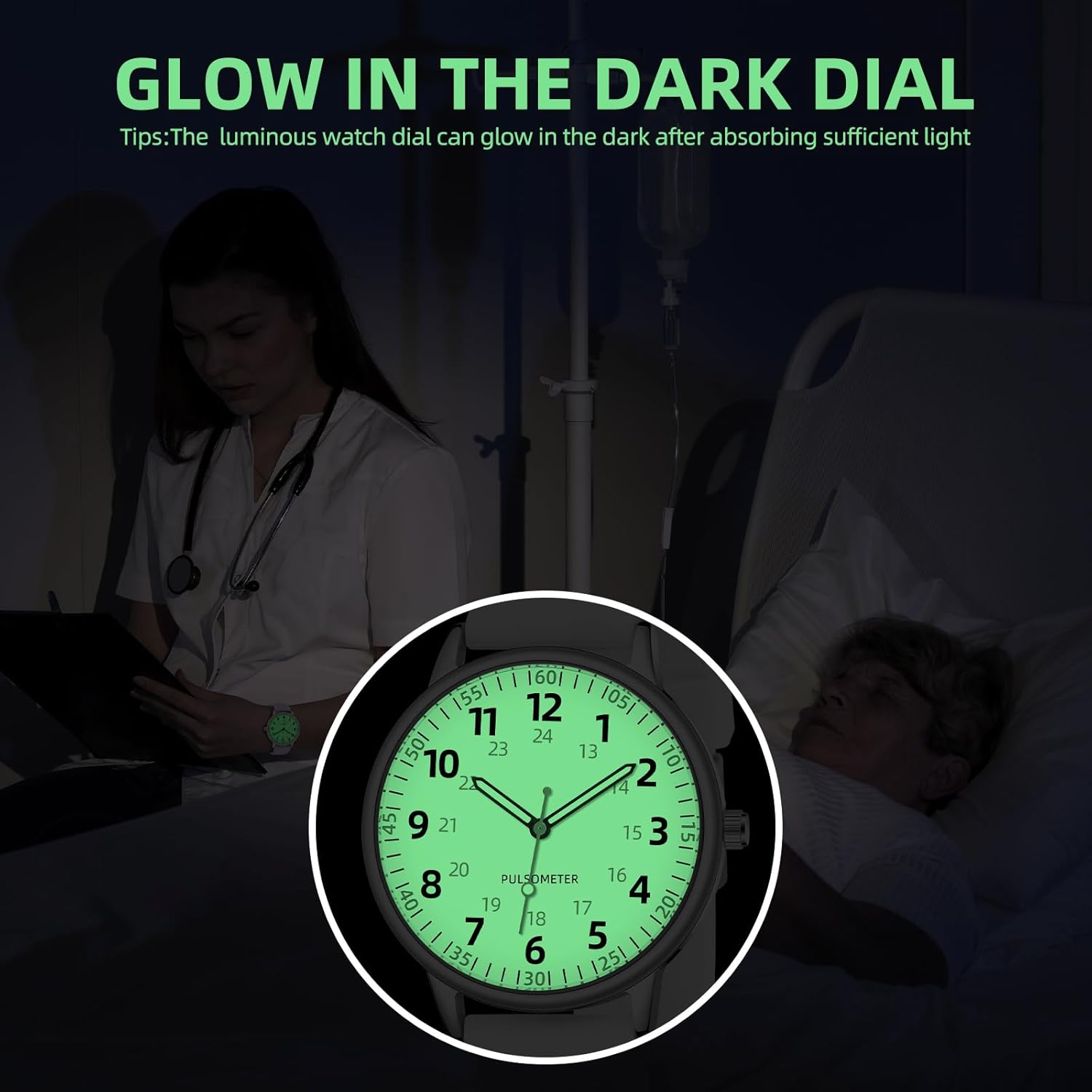 Nurse horloge for Dames waterdicht analoog siliconen horloge - Image 4