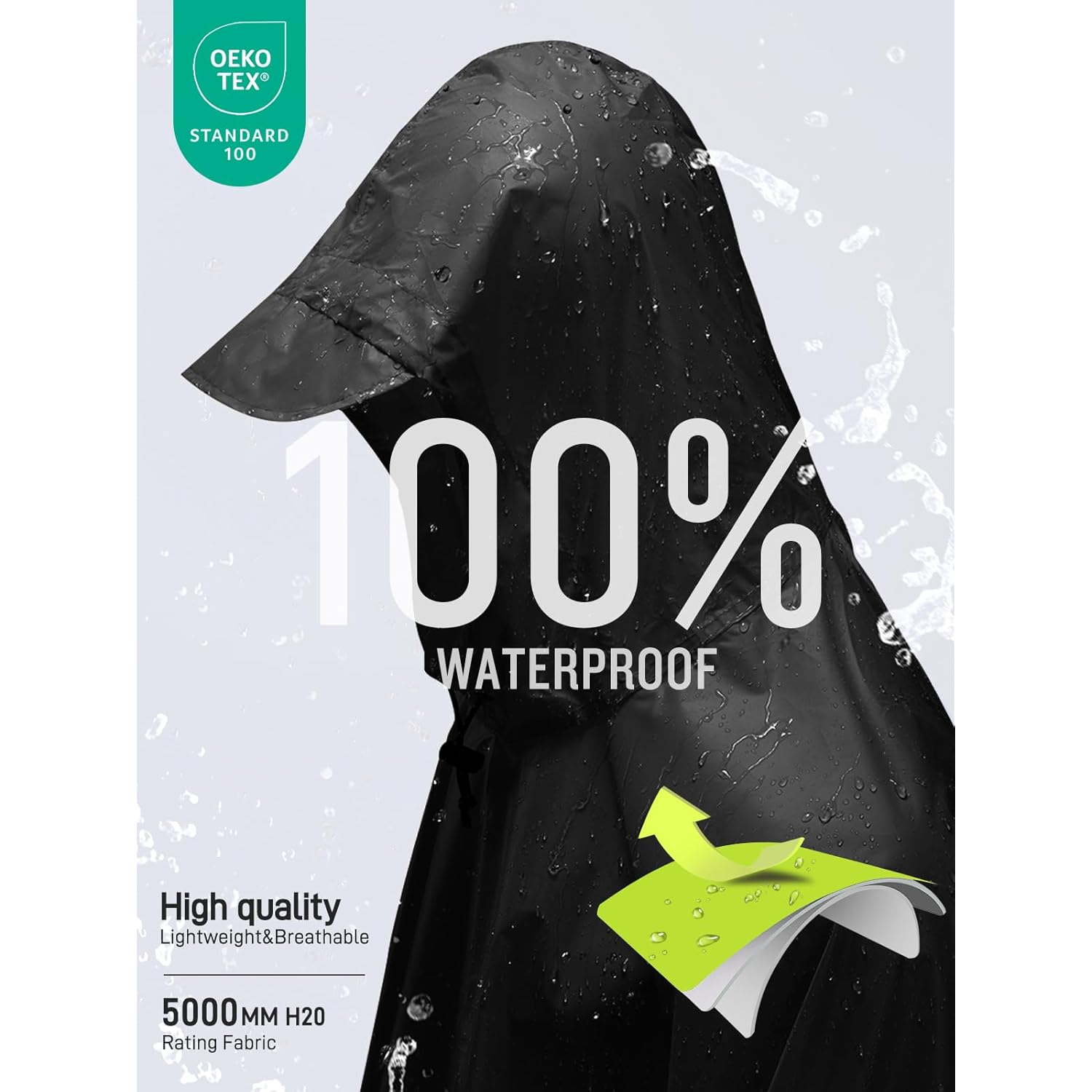 SaphiRose capuchon regen Poncho waterdicht regenjas jas for - Image 3