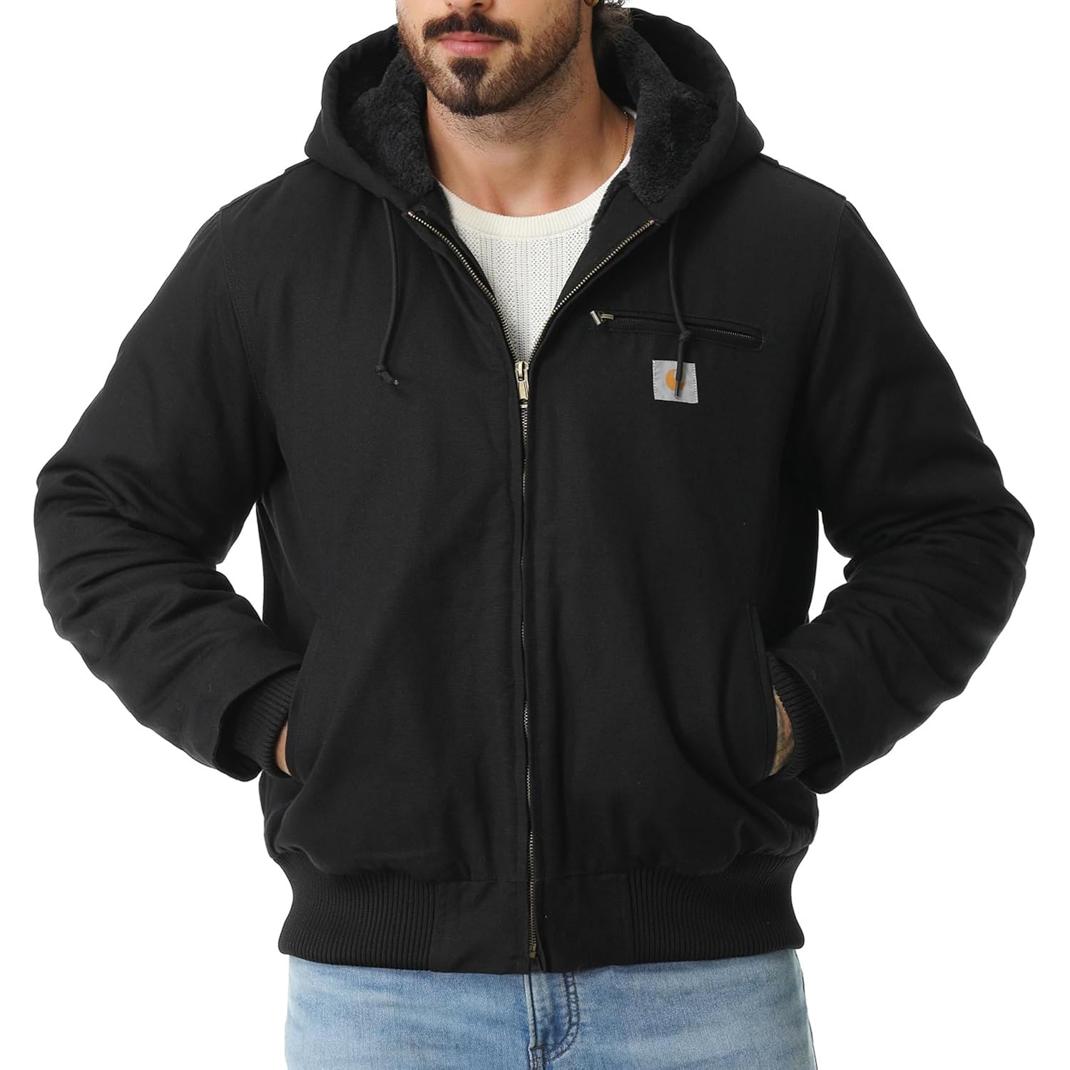 Heren Work mantel Washed Duck Fleece gevoerd waterdicht