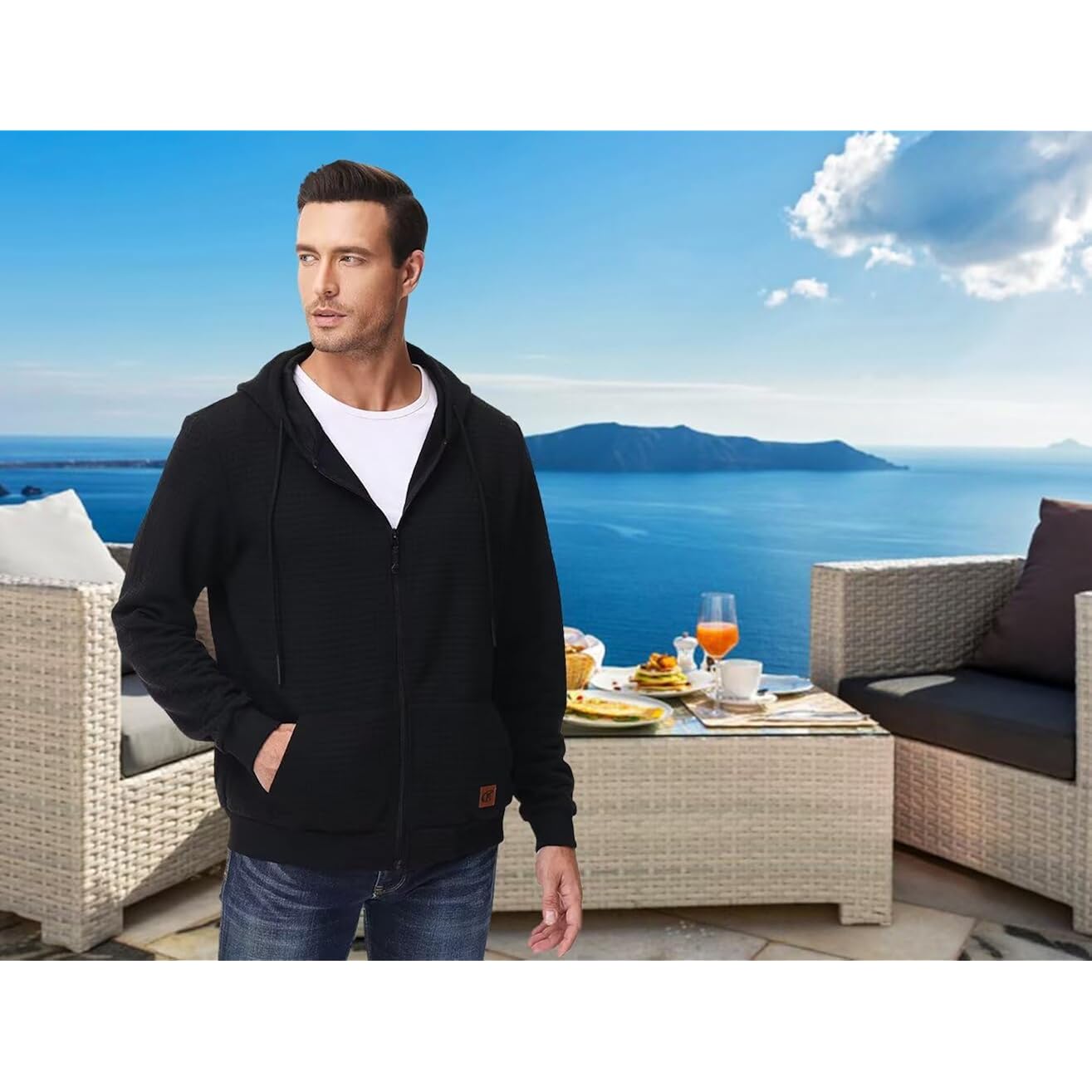 Heren Zipper Hoodie sweatshirt Jacket - Image 2