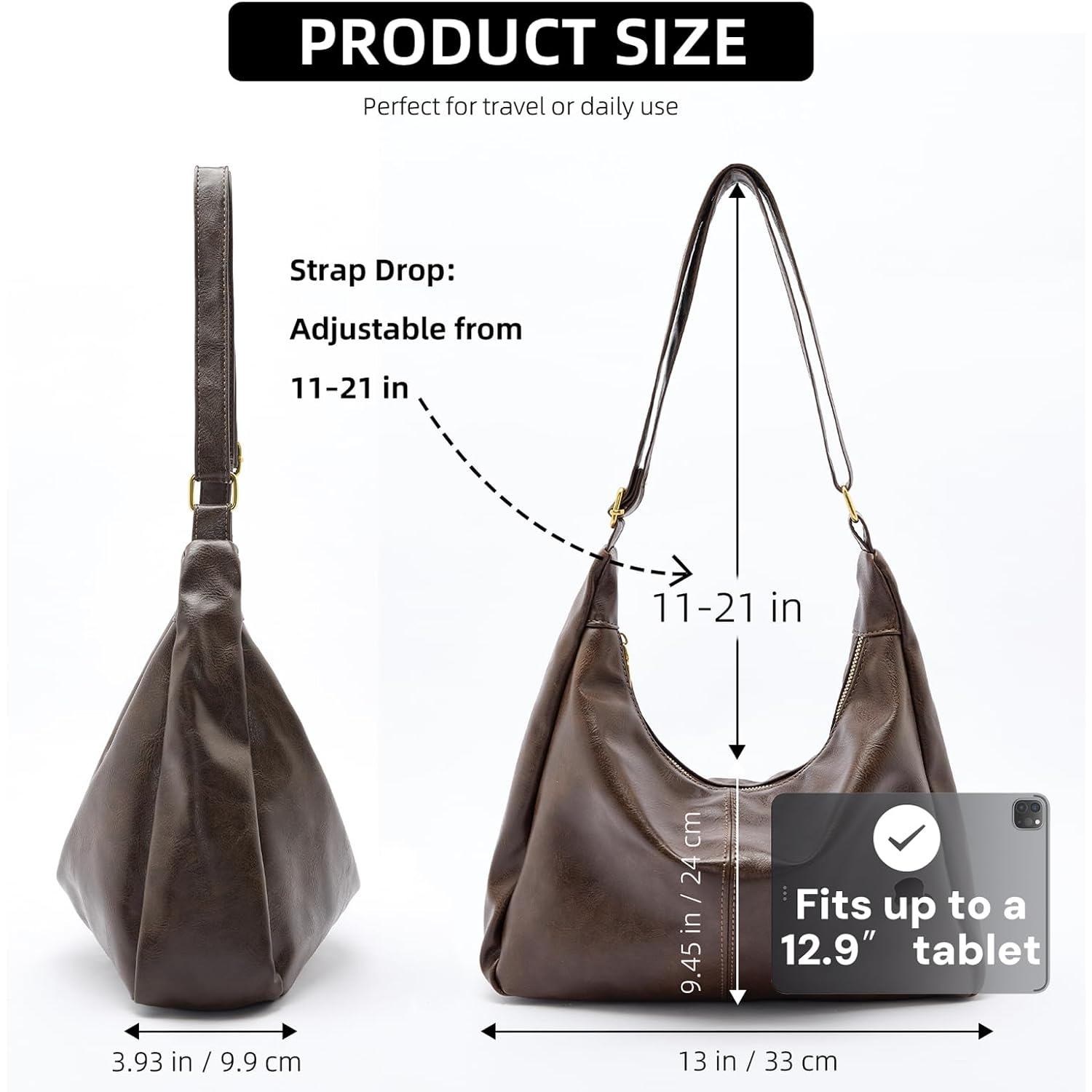 Celestina Hobo Bags for Dames, Ultra Soft Foldable - Image 2