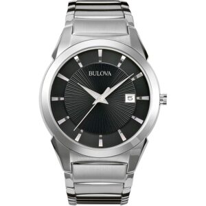 Bulova heren 3-hand calendar date quartz horloge, patterned