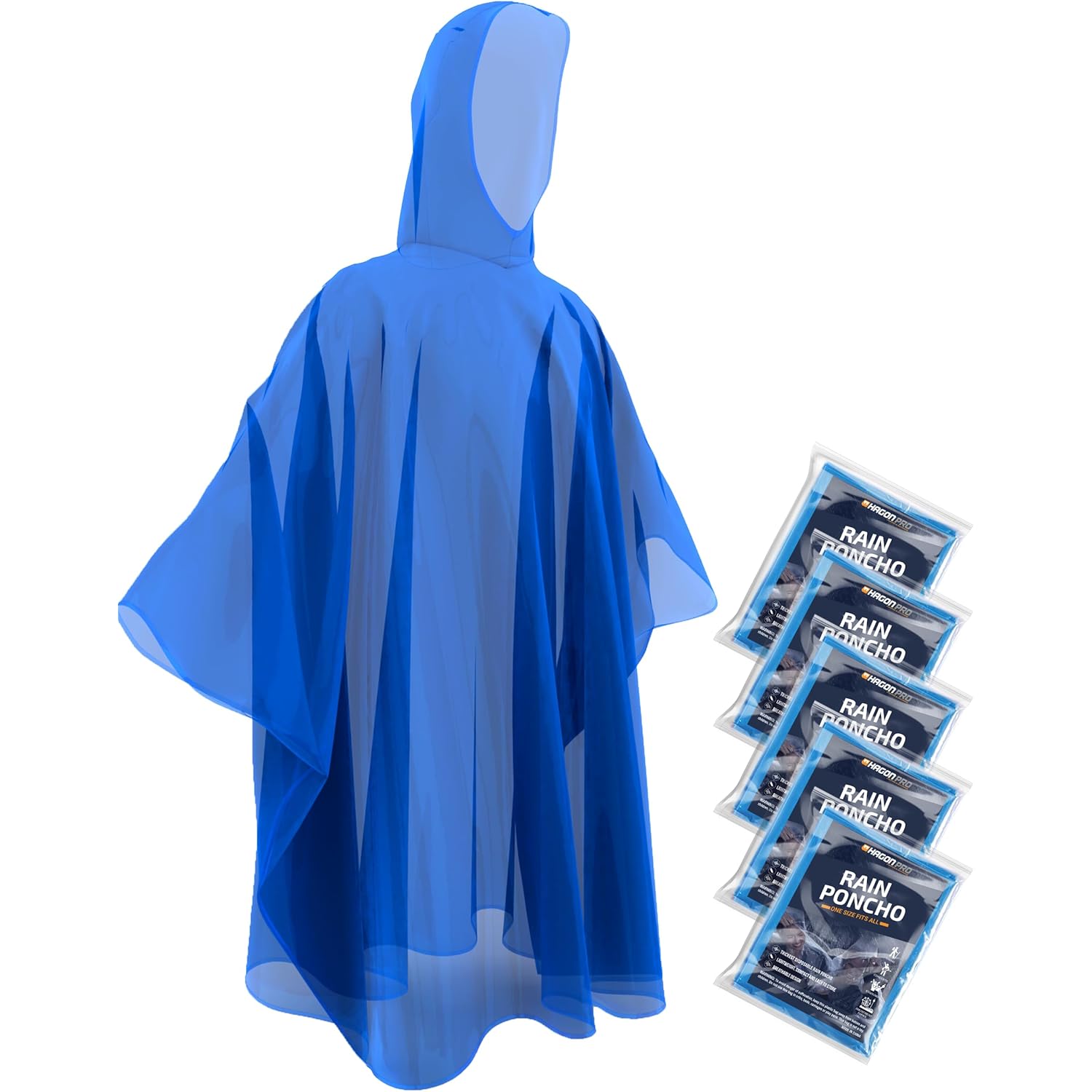 Hagon PRO Disposable regen Ponchos for Adults (5