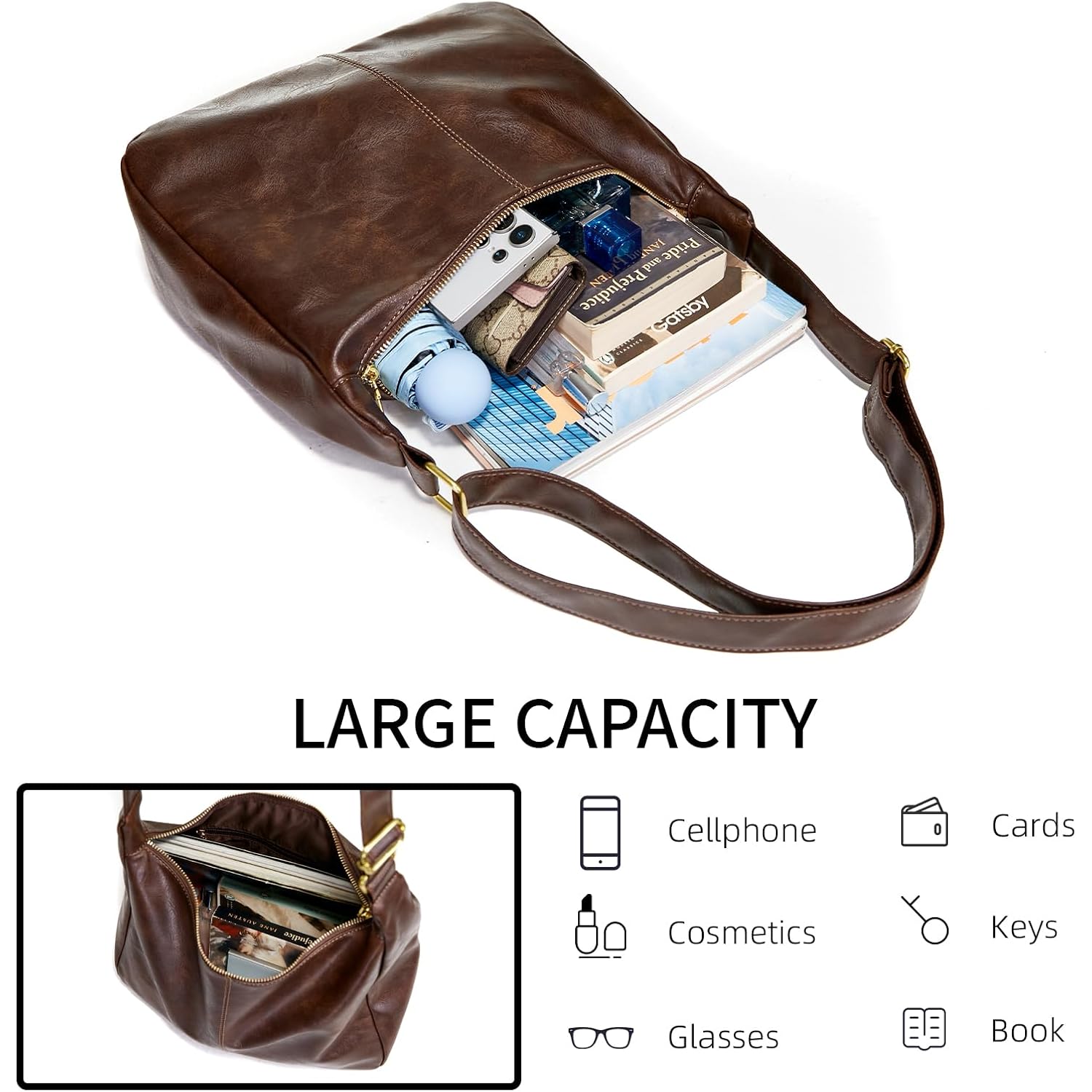 Celestina Hobo Bags for Dames, Ultra Soft Foldable - Image 4