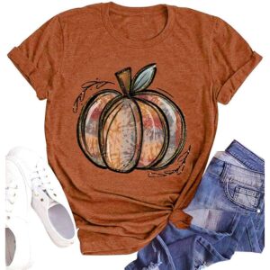 Fall shirt for Dames Halloween Pumpkin Graphic T-shirt