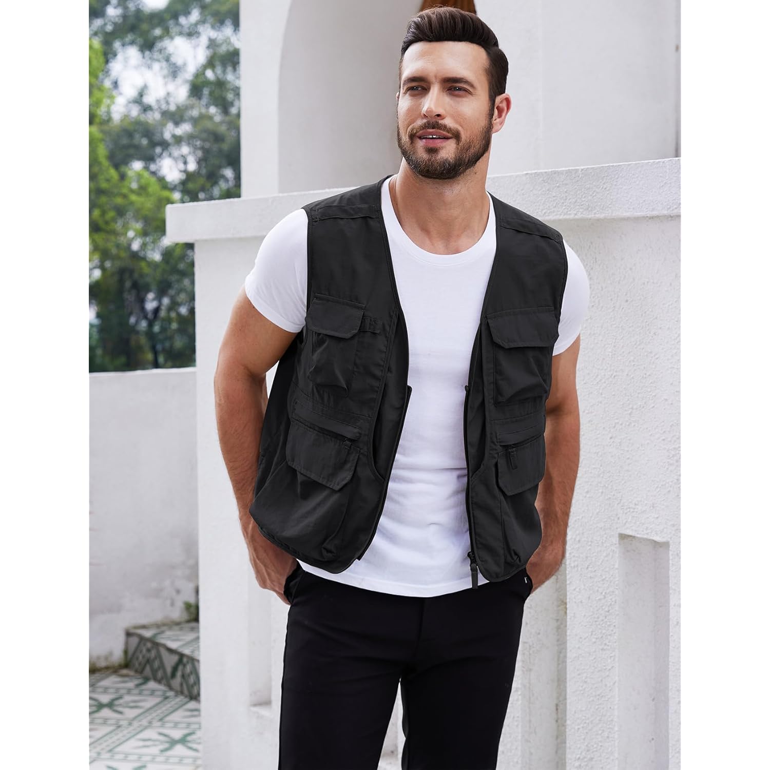 Gihuo Heren Utility Fishing Vest lichtgewicht Outdoor Work - Image 2