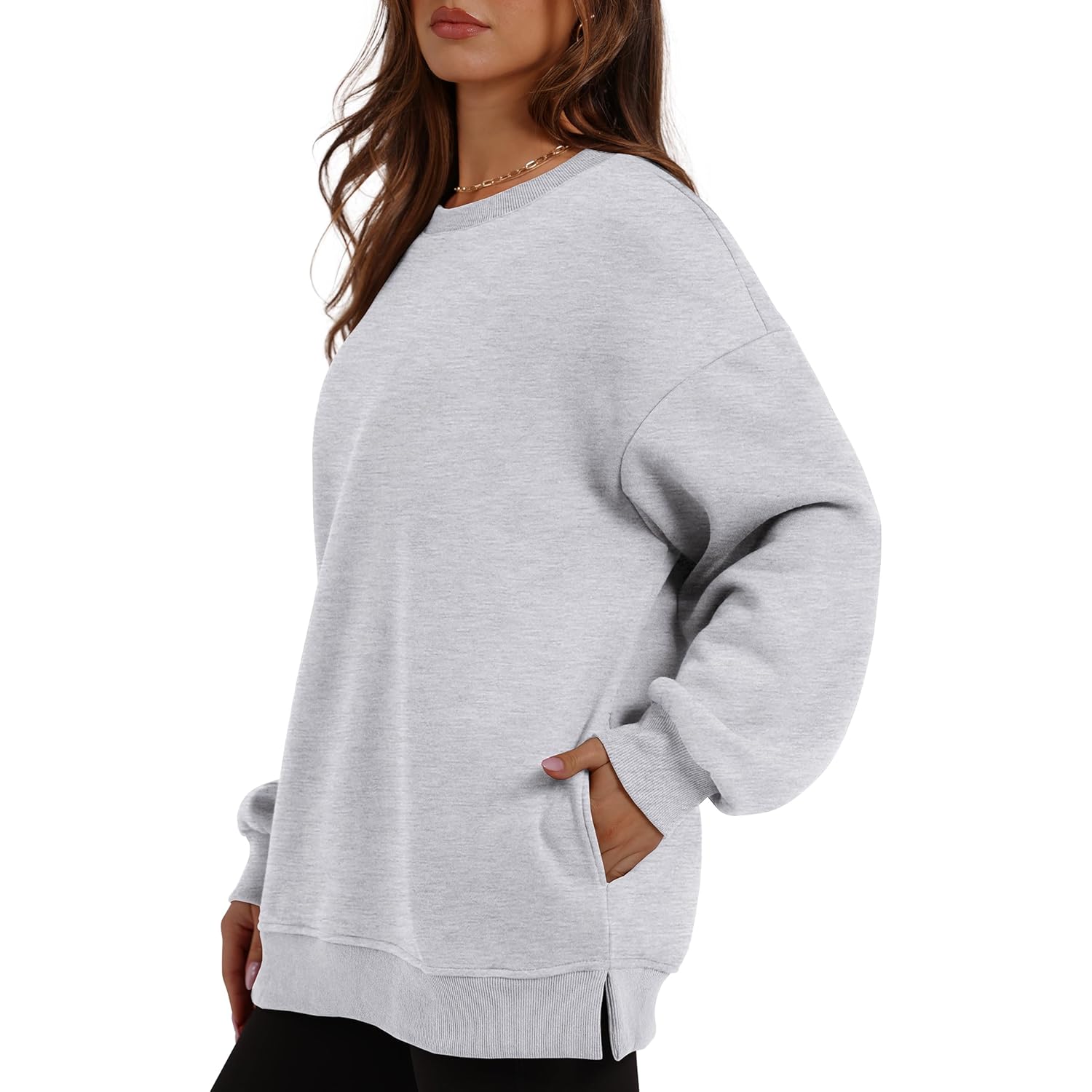 WIHOLL Dames oversized sweatshirt Crewneck Long Sleeve Tops - Image 3