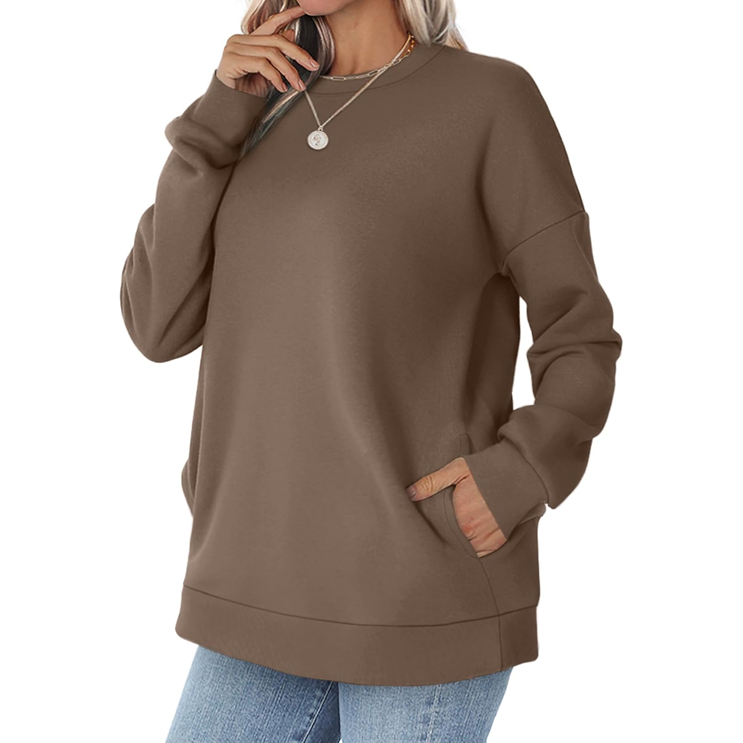 WIHOLL Crewneck sweatshirt Dames Long Sleeve Tops 2025 - Image 4