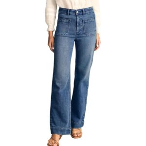 Astylish Dames wide leg jeans high-waist Stretchy straight