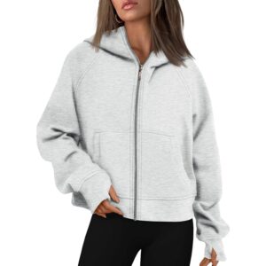 AUTOMET Dames rits hoodie fleece Jackets oversized sweatshirt