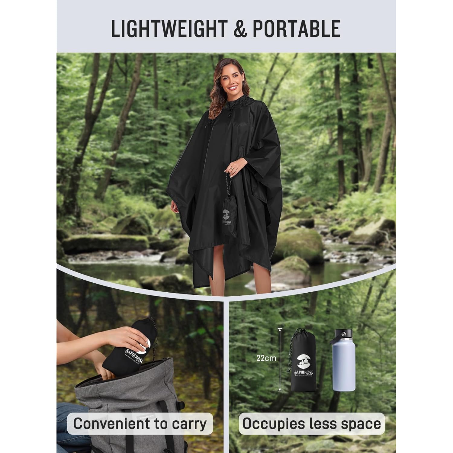 SaphiRose capuchon regen Poncho waterdicht regenjas jas for - Image 5