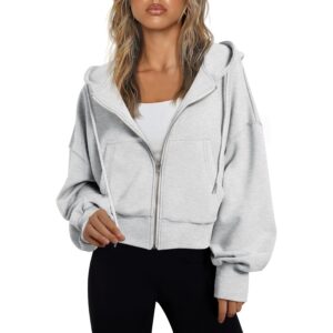 Trendy Queen hoodie for Dames Full rits cropped