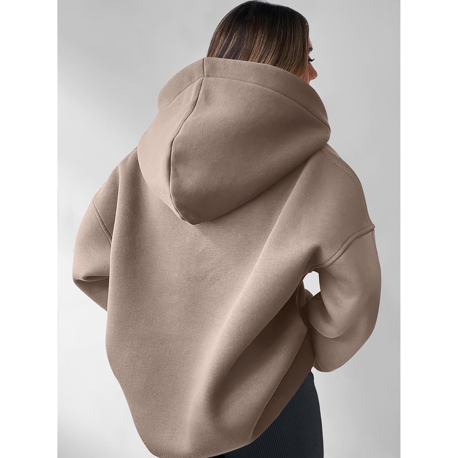 ANRABESS Dames oversized hoodie V Neck sweatshirt fleece - Image 6