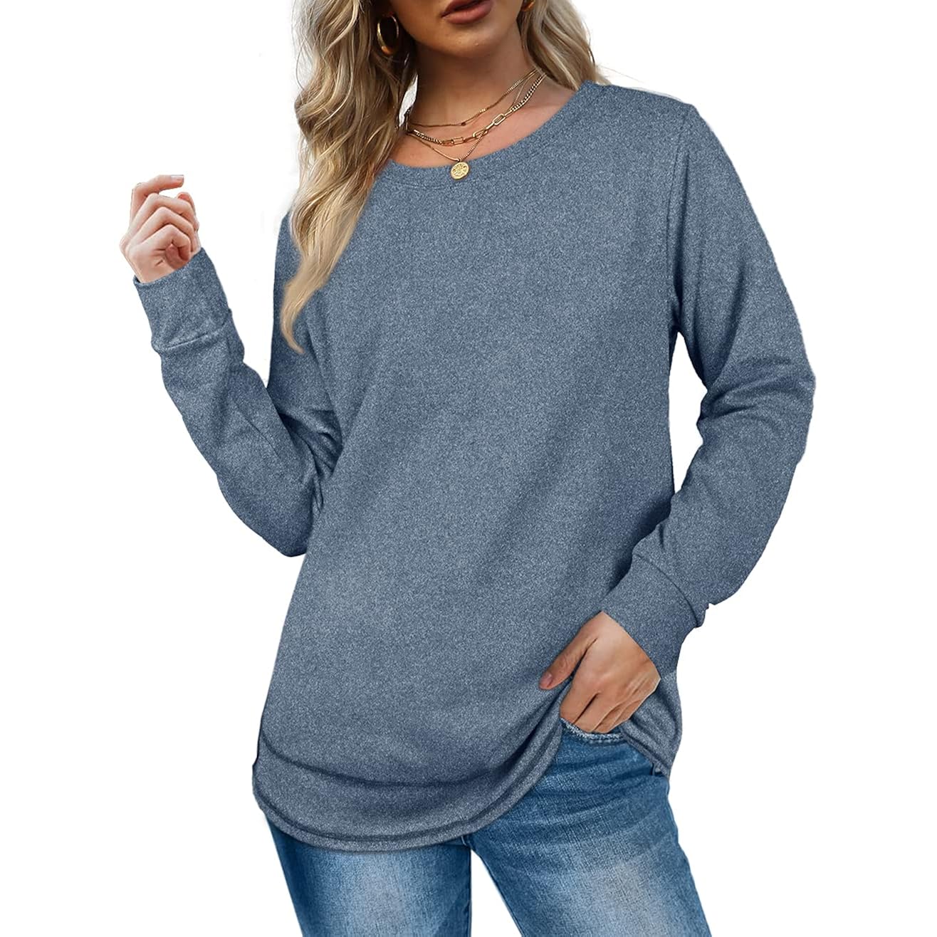 Dofaoo sweatshirt for Dames Crewneck Long Sleeve Shirts - Image 2