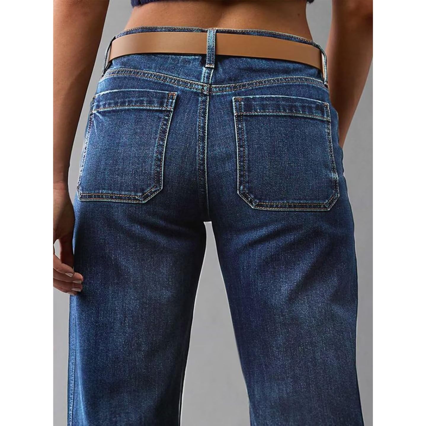 Flamingals Wide straight Leg mid-rise Baggy Pocket denim - Image 4