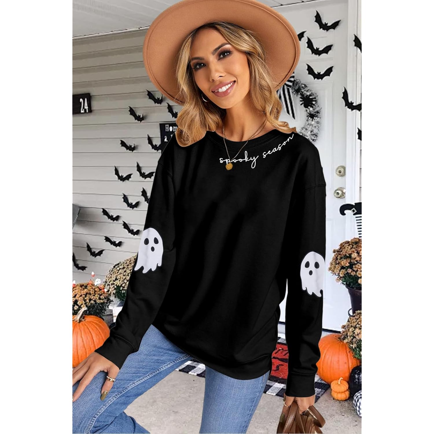 HEBBE Spooky Season sweatshirt Halloween Ghost sweatshirt Dames - Image 4