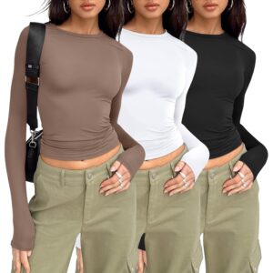 AUTOMET 3 Pack Dames lange mouw T shirt