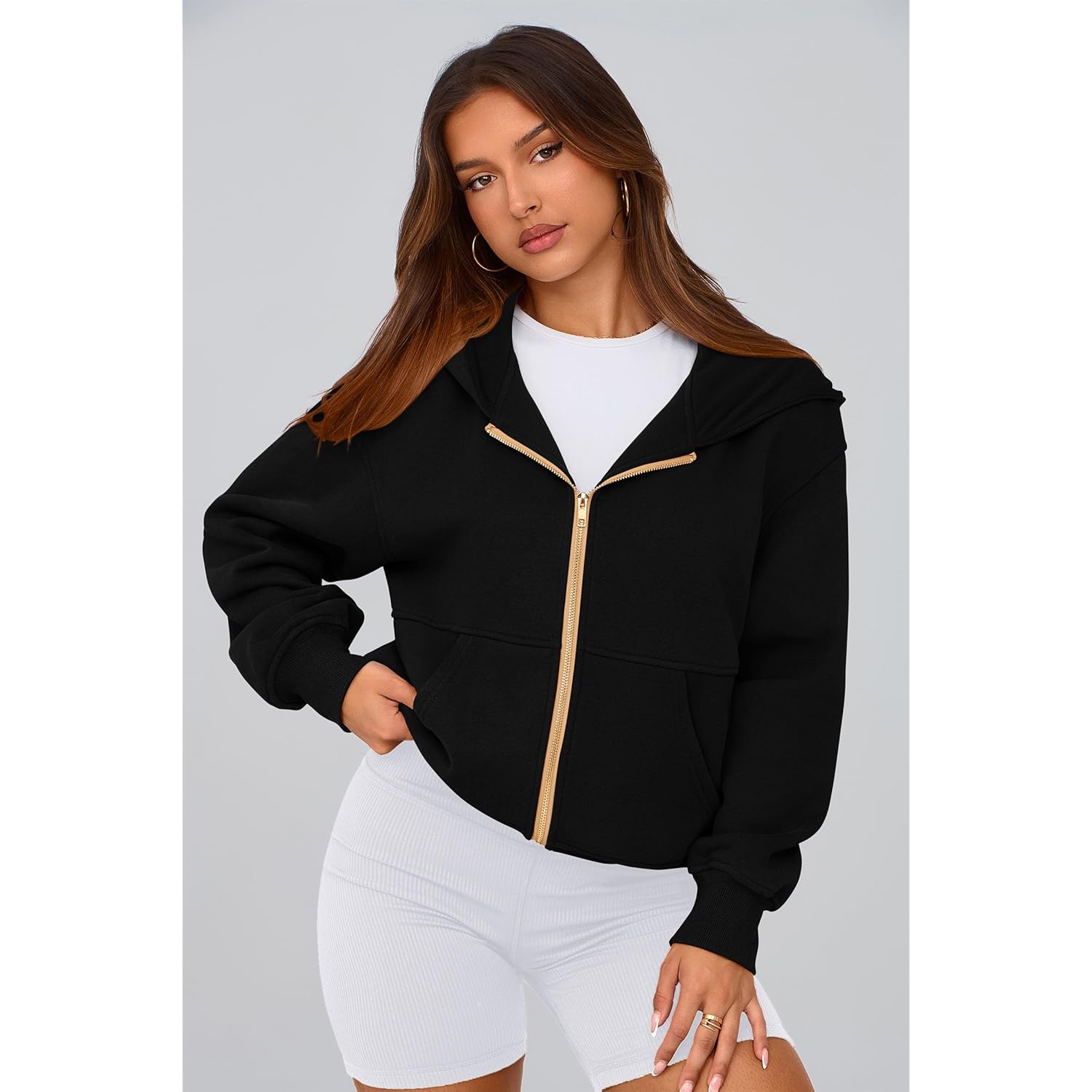 PRETTYGARDEN hoodie for Dames sweatshirt rits hoodie Fall - Image 3