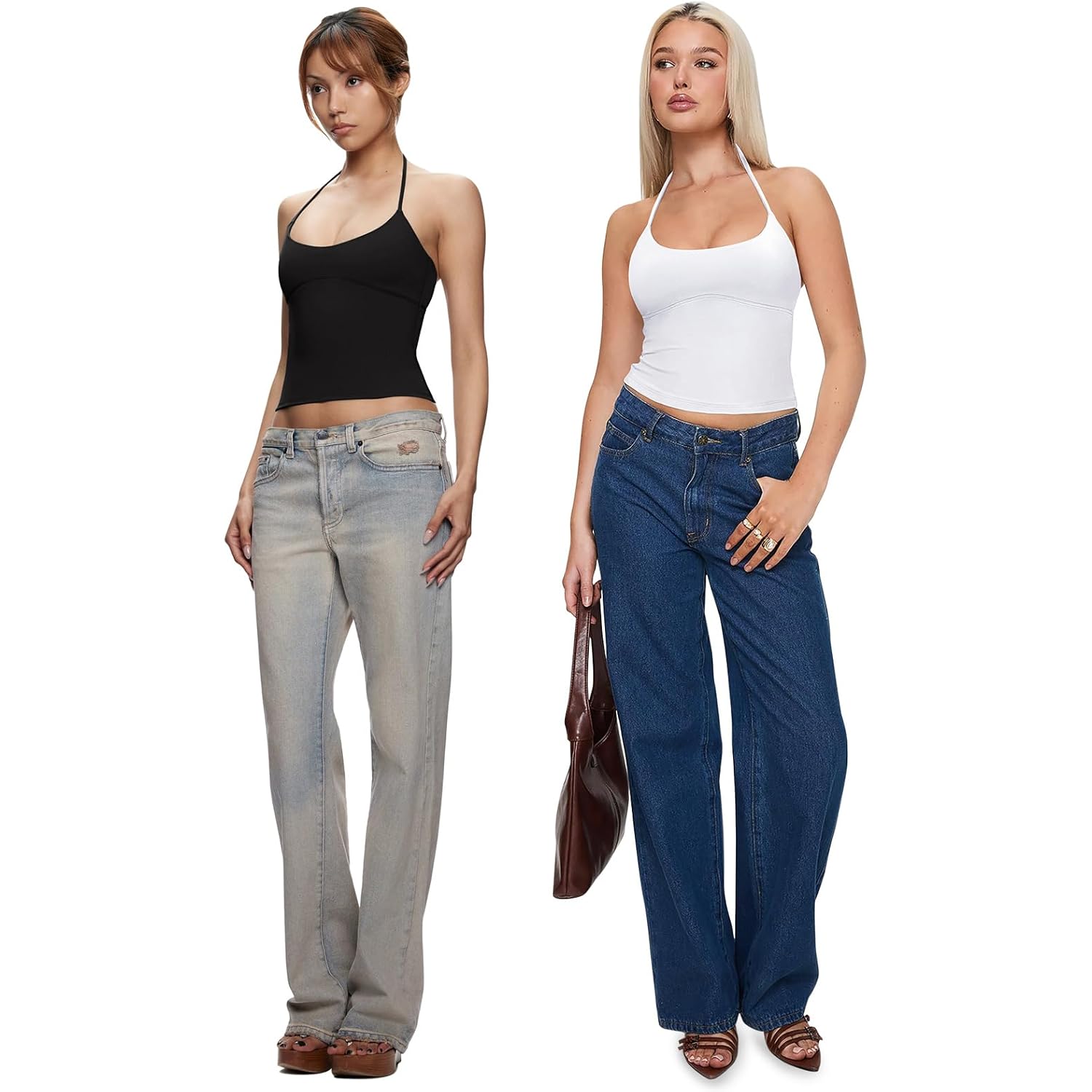 REORIA Dames Sexy Halter Backless Double Lined tanktop - Image 4