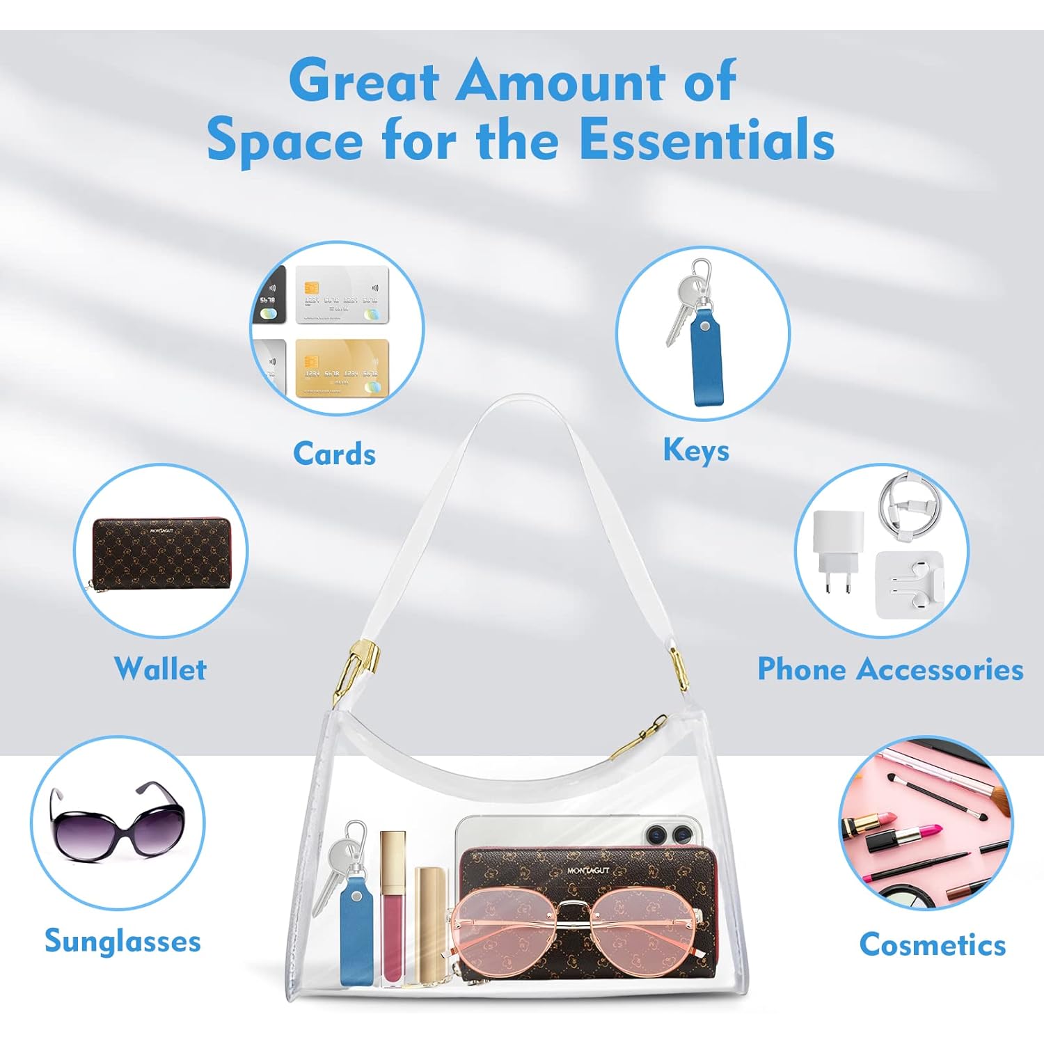 Stadium Approved Bags for Dames -schoudertas PVC Purse, - Image 2