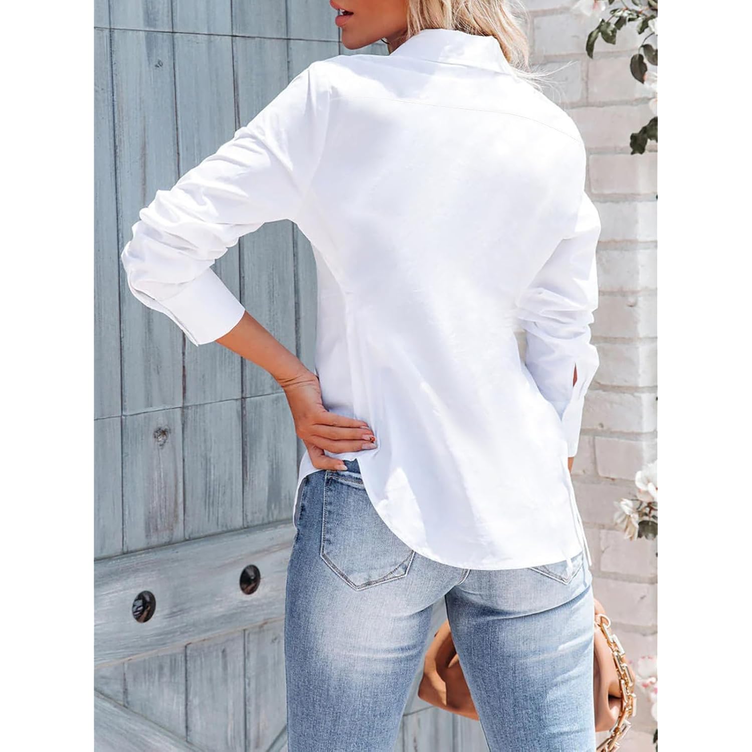 Siliteelon Dames doorknoop shirt lange mouw Dress shirt - Image 2