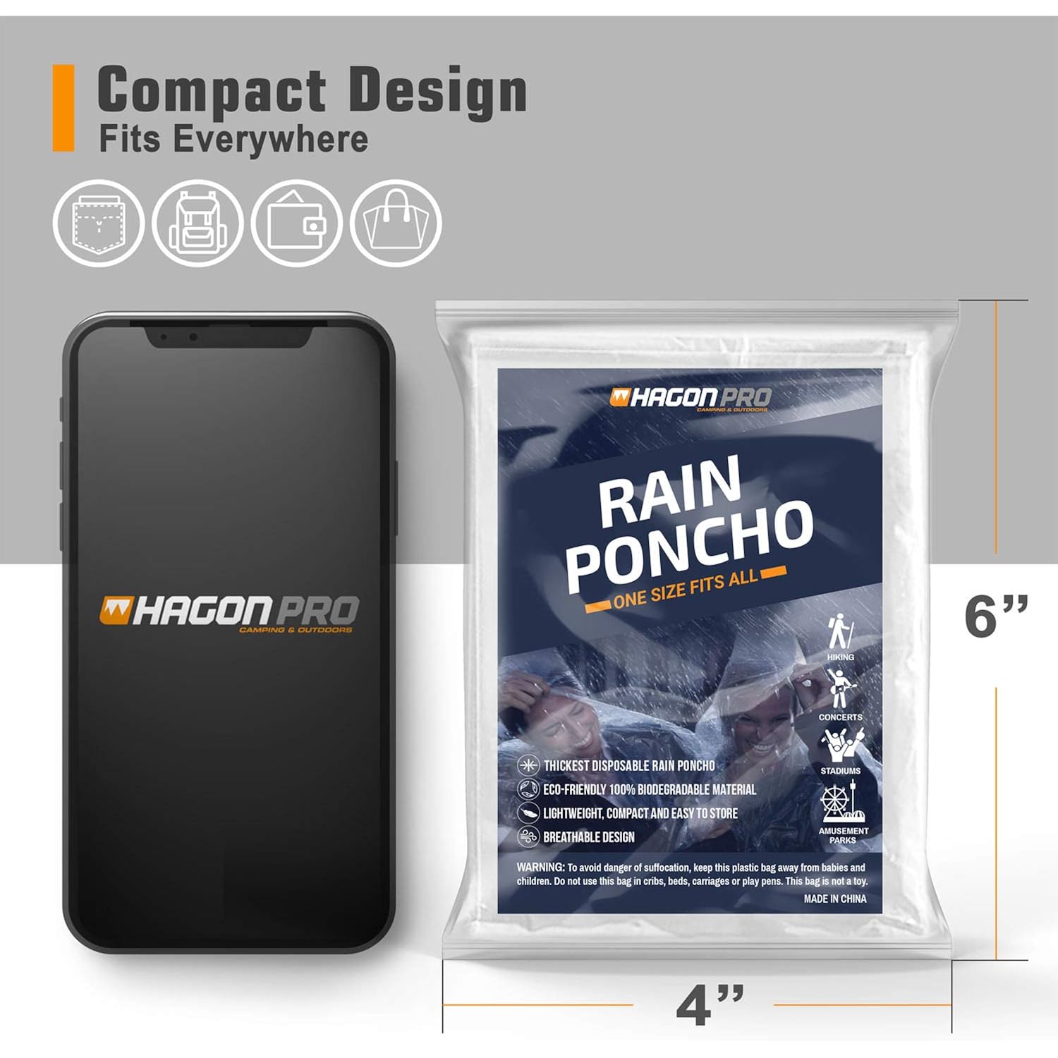 Hagon PRO Disposable regen Ponchos for Adults (5 - Image 5