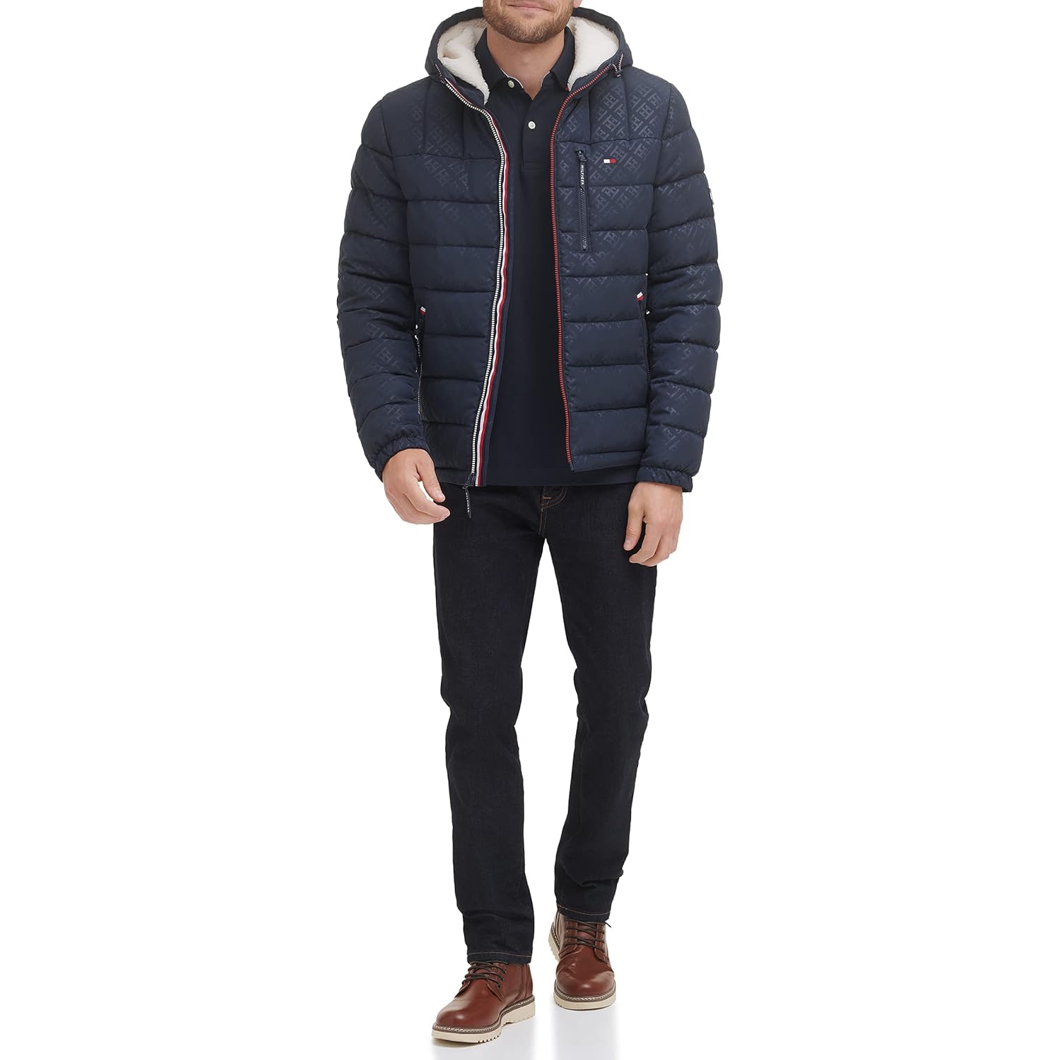 Tommy Hilfiger Heren Midweight Sherpa gevoerd capuchon waterafstotend - Image 5
