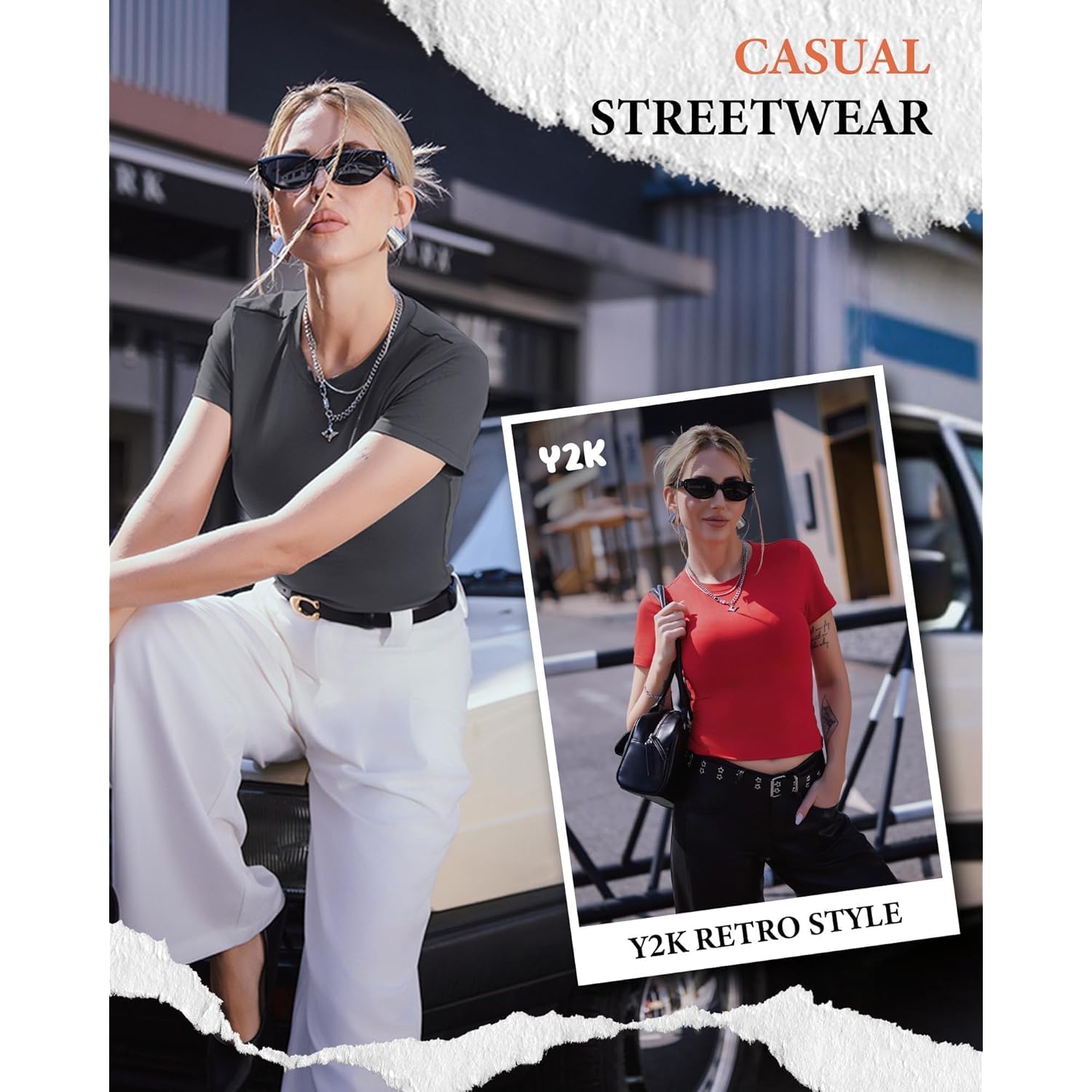 GAYHAY 3 Pack Basic T-shirt for Dames - - Image 4