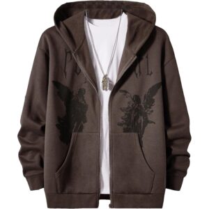 Heren hoodie zip Hoodies Streetwear Jacket Letter Print Long Sleeve sweatshirt with