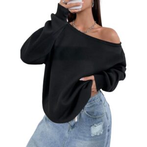 Remidoo Dames Off Shoulder sweatshirt Drop Shoulder oversized