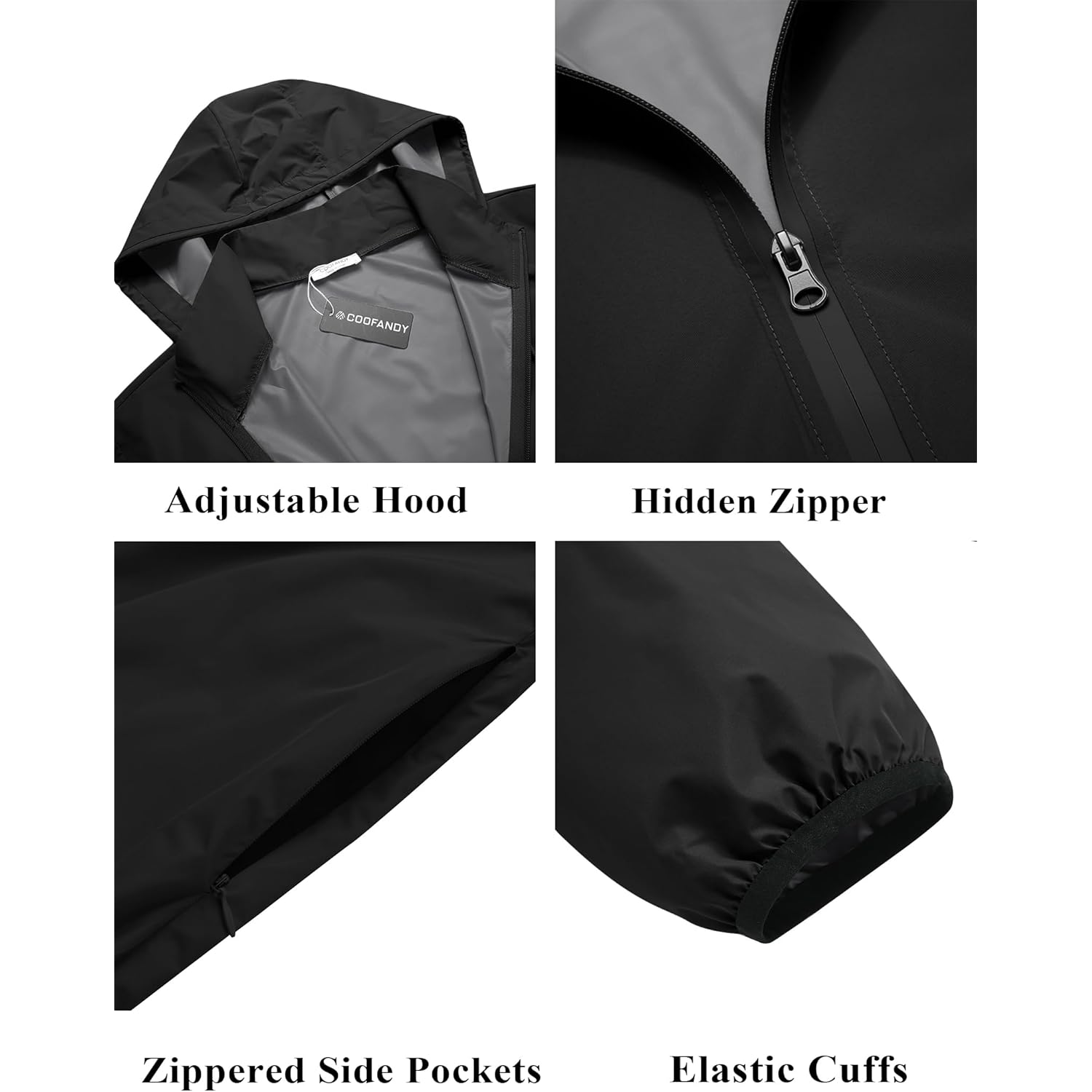 COOFANDY Heren Packable regen jas lichtgewicht waterdicht regenjas - Image 4