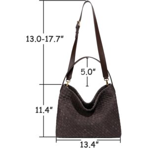Woven suède schoudertas for Dames suède Hobo Bag
