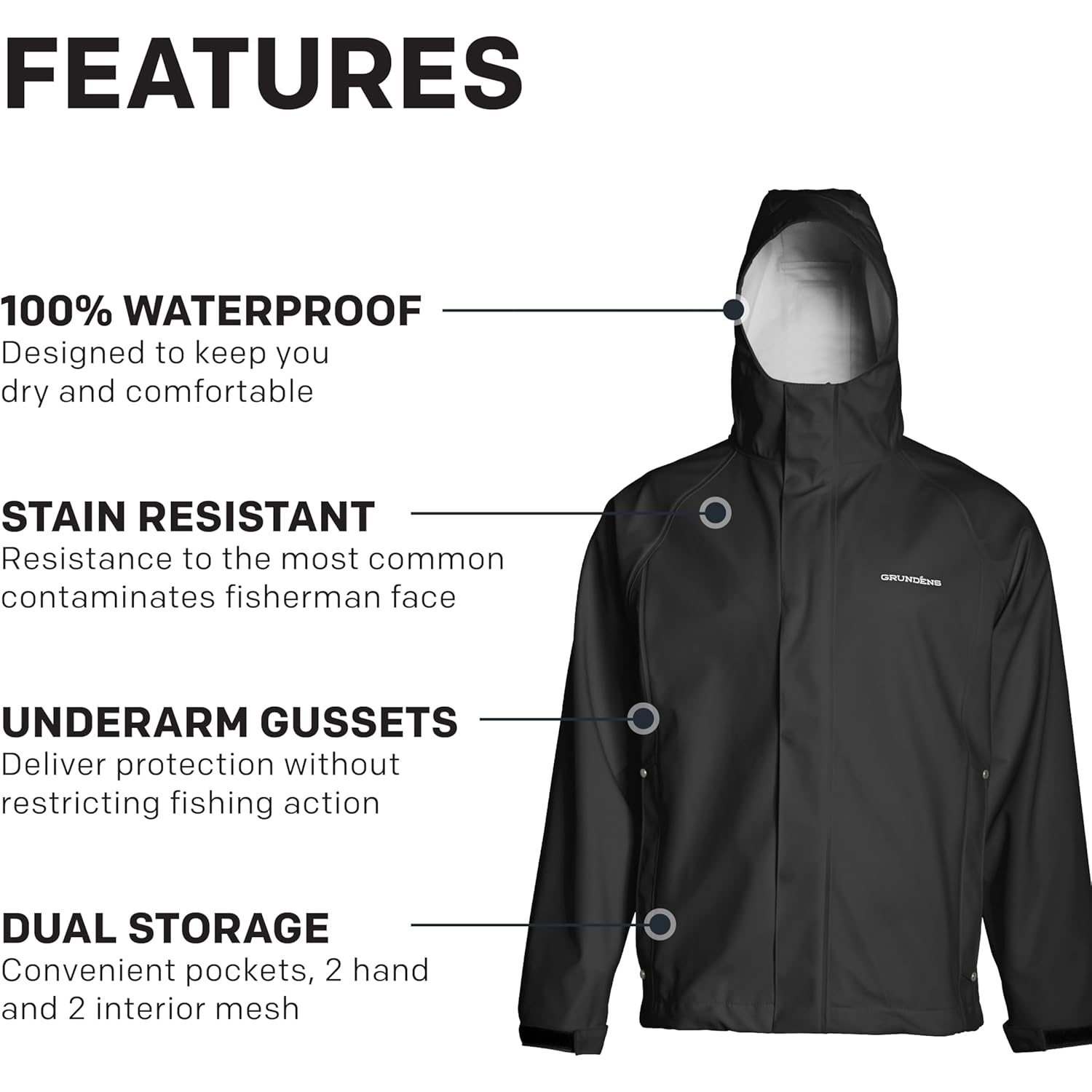 Grundens Heren’s Neptune Commercial Fishing jas | waterdicht, - Image 4