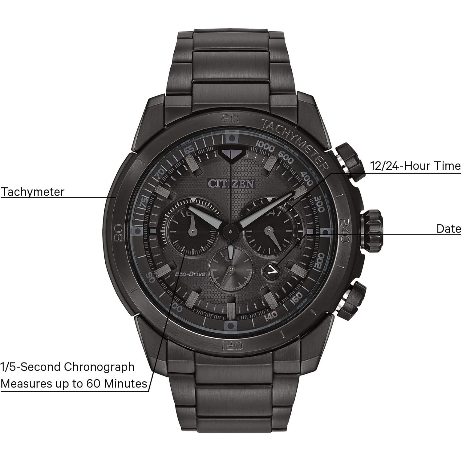 Citizen heren eco-drive weekender ecosphere chronograaf horloge in - Image 3