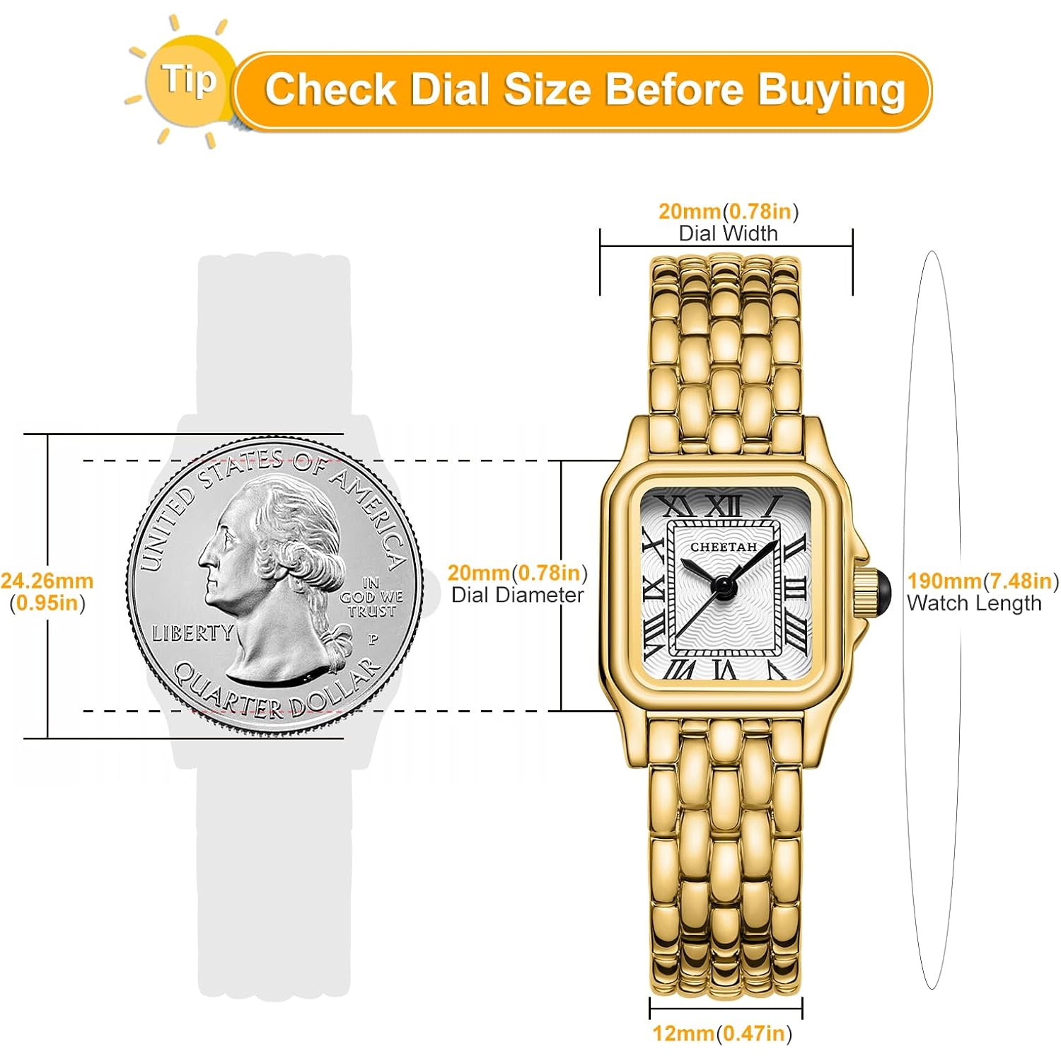 CHEETAH goud horloge for Dames with Small Vintage - Image 3